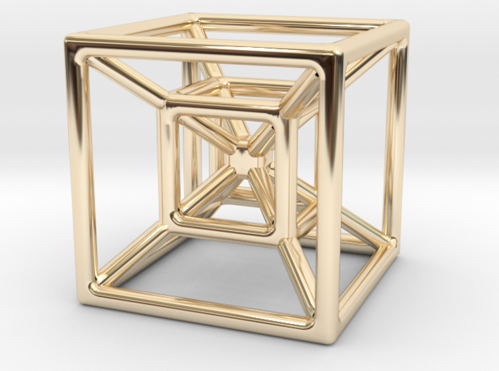 Hypercube [pendant] 3d printed