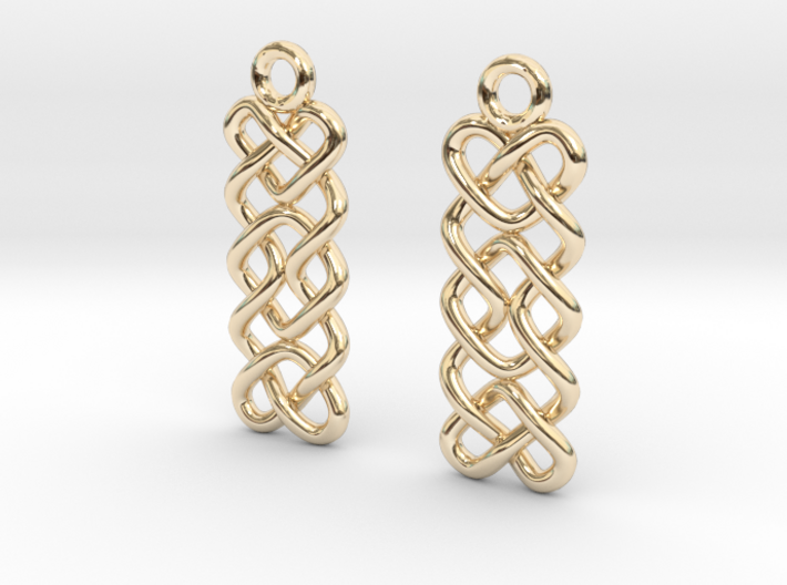 Celtic hearts and square [Earrings] 3d printed