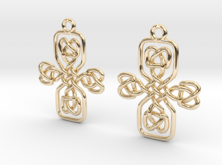 Celtic cross earrings 3d printed
