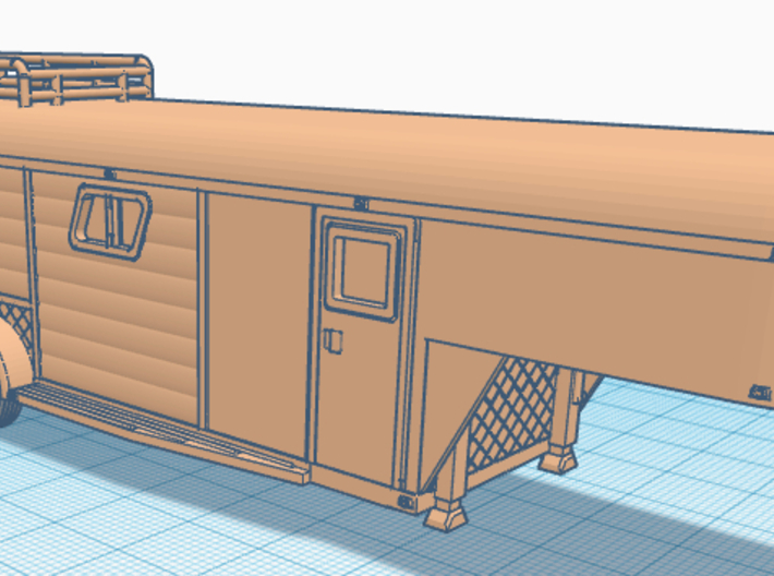 1/87th Vintage type 1950's Horse Trailer 3d printed 