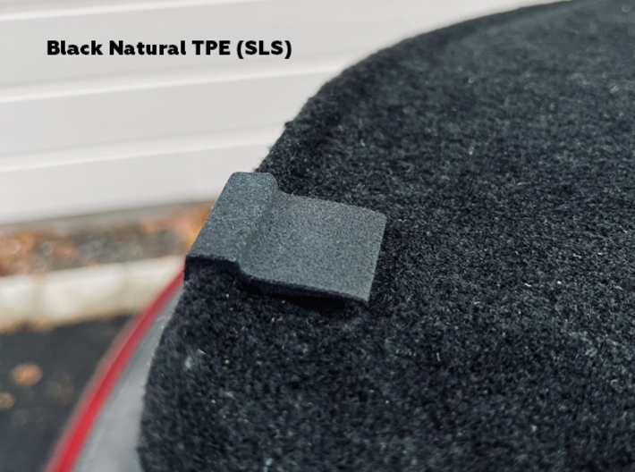Brera right rubber boot shelf pad 3d printed Printed in TPE (SLS) rough (natural) black
