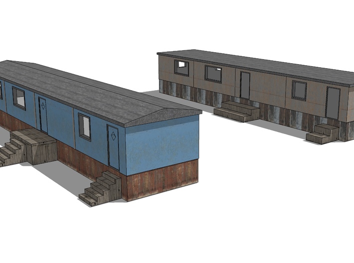 Mobile Home Set of 2 Z scale 3d printed 