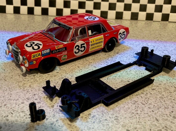 Chassis for Carrera Mercedes 300 SEL 6.3 AMG 3d printed 
