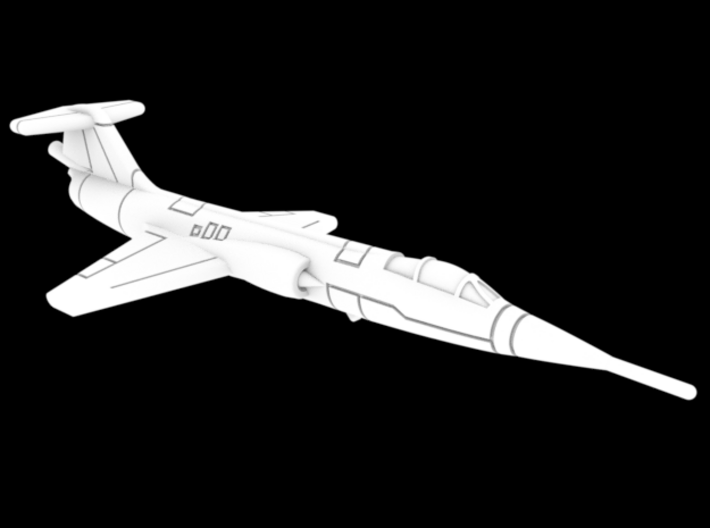 1:222 Scale NF-104A (Gear Up, Rh-Plated Brass) 3d printed