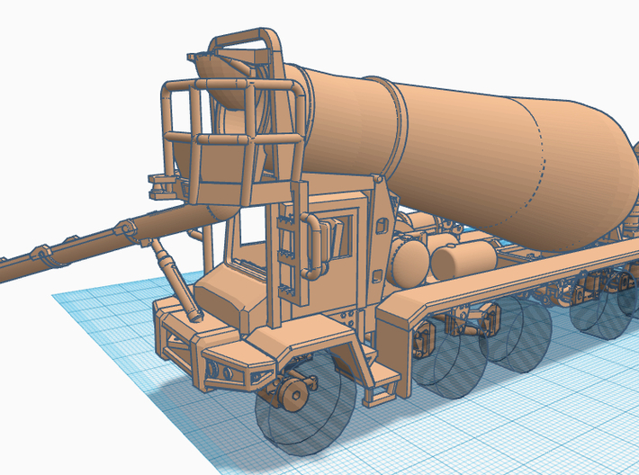 1/64th Oshkosh type Front Discharge Mixer Chutes 3d printed 