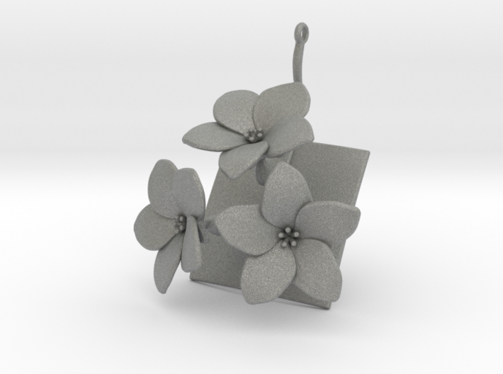 Pendant with three large flowers of the Melon 3d printed