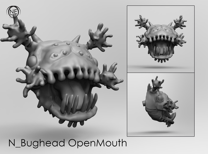 bug mutant head open 3d printed