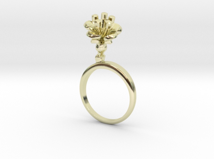 Ring with one small flower of the Cherry 3d printed