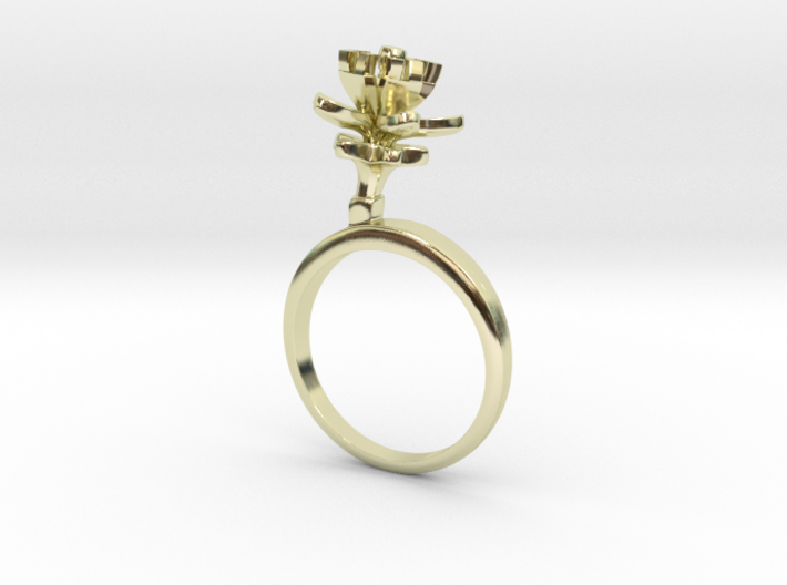 Ring with one small flower of the Lemon 3d printed