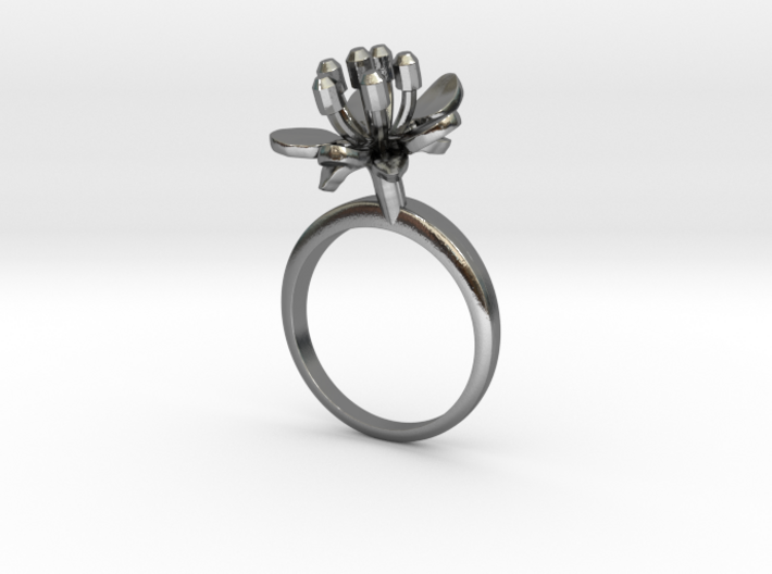 Ring with one small flower of the Raspberry 3d printed