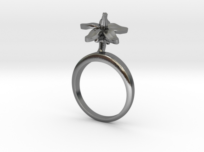 Ring with one small flower of the Tomato 3d printed