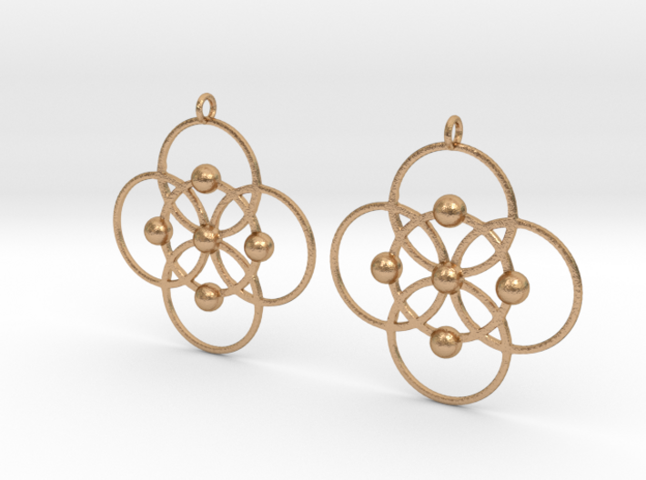 Seed of Life squared  Earrings 3d printed 