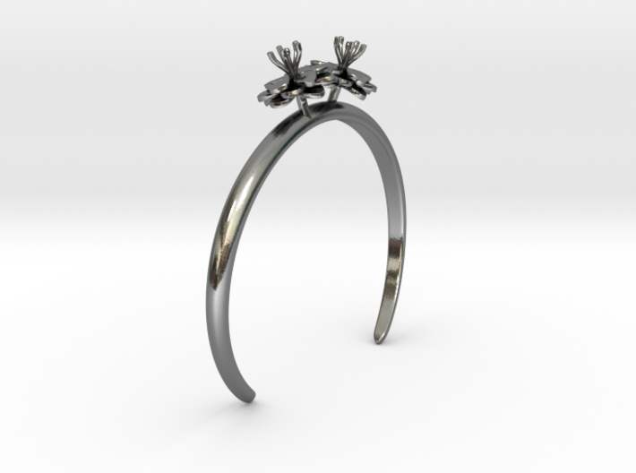 Bracelet with two small flowers of the Anemone 3d printed