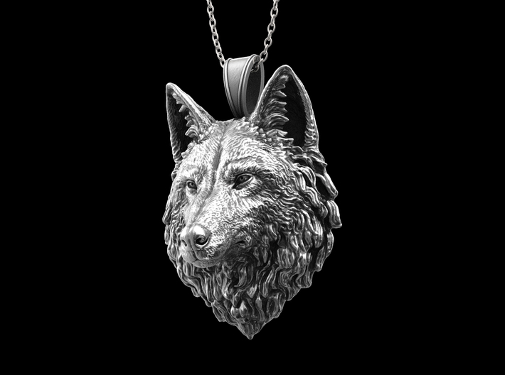 Wolf Pendant_Mouth Close 3d printed 