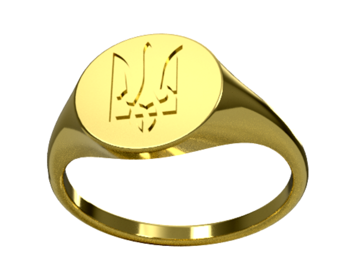 UKRAINE COAT OF ARMS RING v6 3d printed