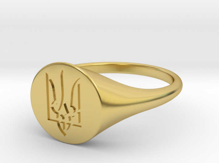 UKRAINE COAT OF ARMS RING v6 3d printed 