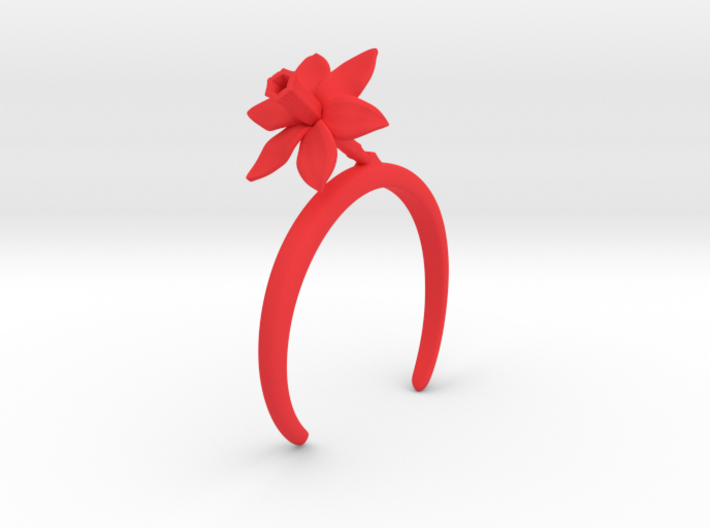 Bracelet with one large flower of the Daffodil 3d printed