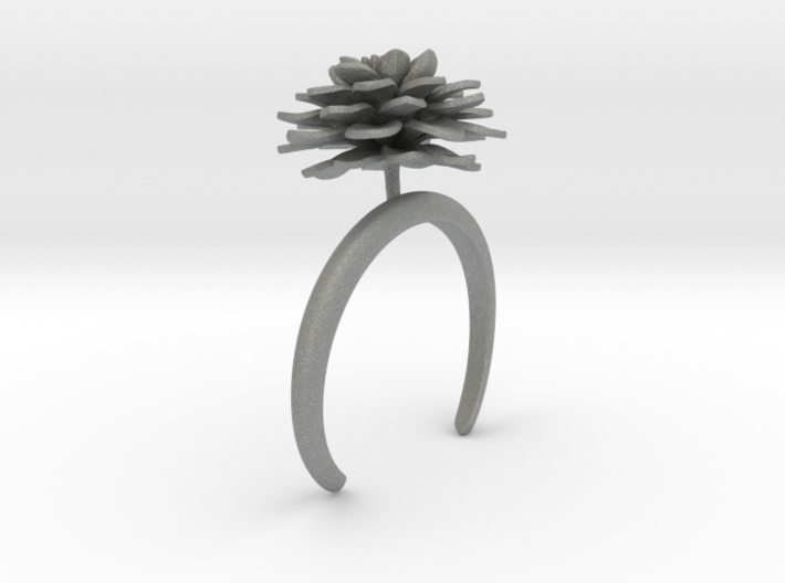 Bracelet with one large flower of the Dhalia 3d printed