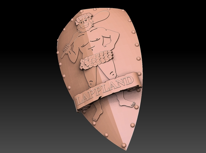 Heraldic Shield Lappland 3d printed Digital render
