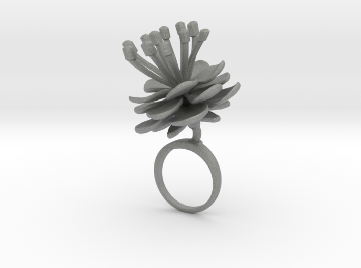 Ring with one large flower of the Peach Inv 3d printed