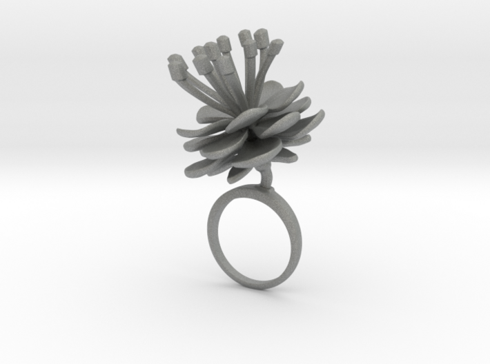 Ring with one large flower of the Peach Inv 3d printed
