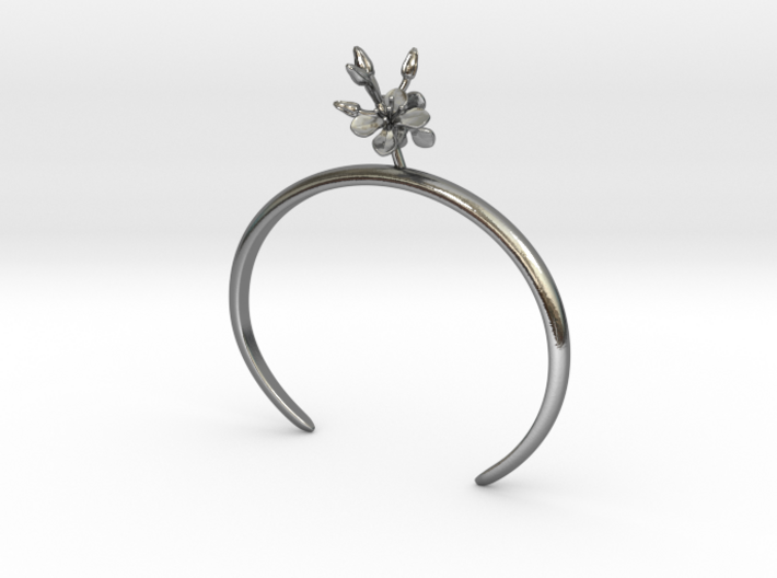 Bracelet with two small flowers of the Radish R 3d printed