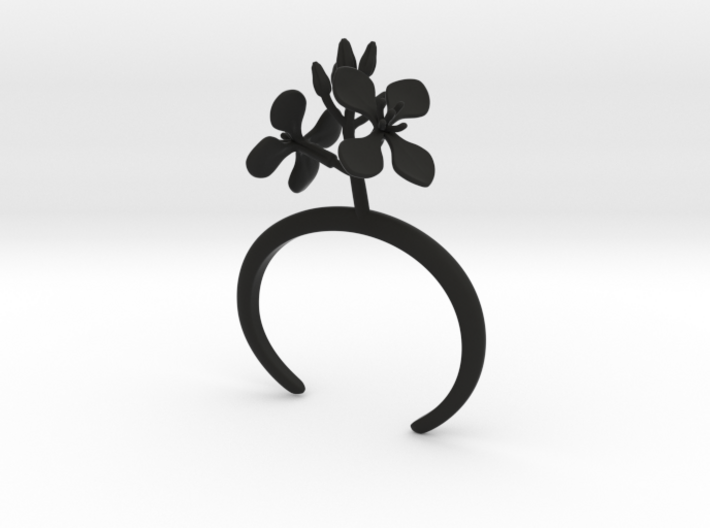 Bracelet with two large flowers of the Radish R 3d printed