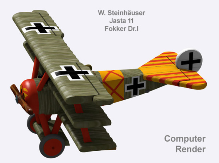 Werner Steinhauser Fokker Dr.I (full color) 3d printed 