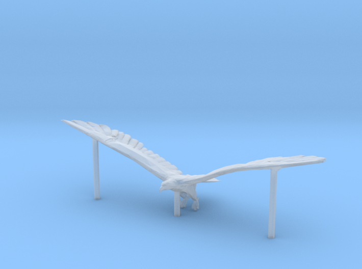 S Scale Eagle with supports 3d printed This is a render not a picture