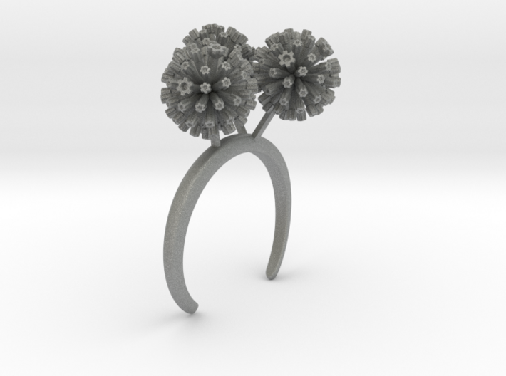 Bracelet with three large flowers of the Garlic 3d printed