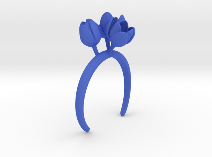 Bracelet with three large flowers of the Tulip L 3d printed