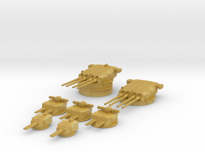 1/600 French battleship Dunkerque Turrets SET 3d printed
