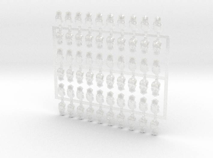 60x Silver Skulls - Small Convex Insignias (5mm) 3d printed