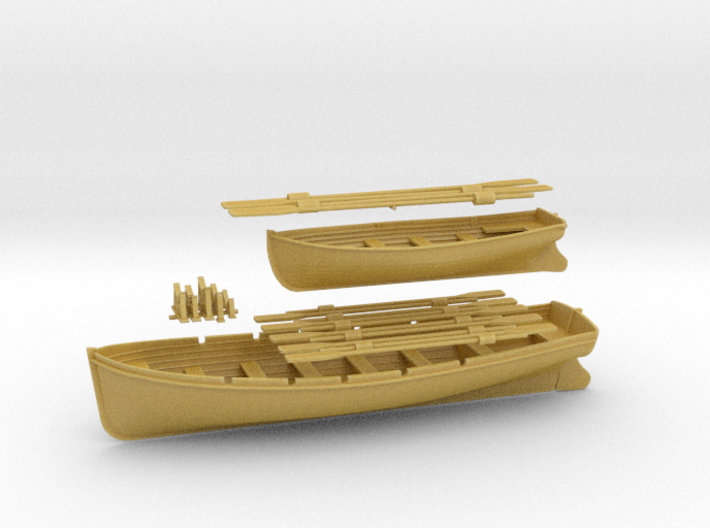 1/72 DKM 8m &amp; 6m Long Boats Set 3d printed