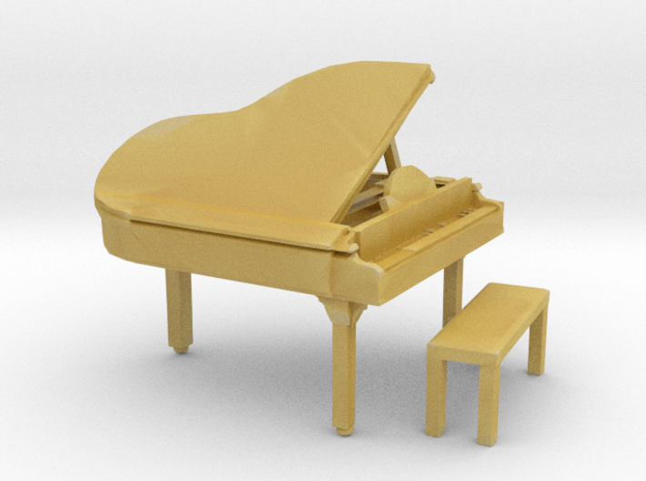 HO Scale Grand Piano 3d printed 