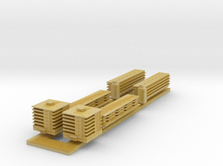 1:3000 Scale Apartment Buildings 3d printed 