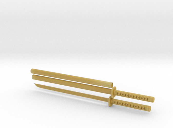 Katana - 1:12 scale - Straight blade - Tsuba 3d printed 
