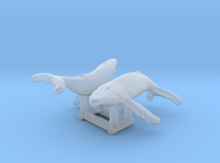 Humpback Whale 1:1000 Set of 2 different pieces 3d printed
