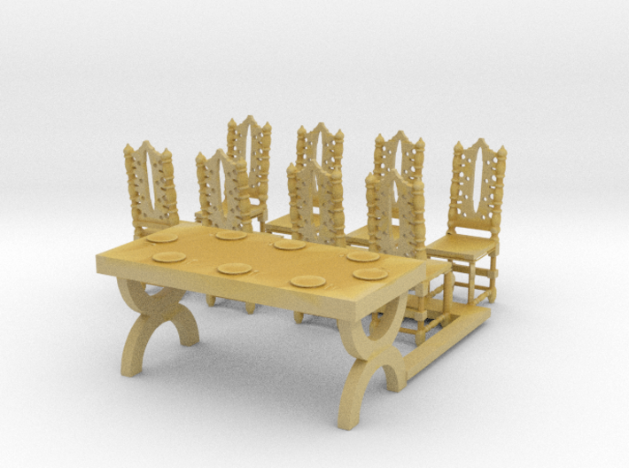 S Scale Table with Place Settings 3d printed