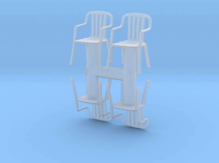 Plastic Chair (x4) 1/43 3d printed