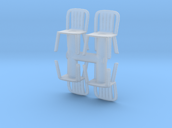 Plastic Chair (x4) 1/48 3d printed