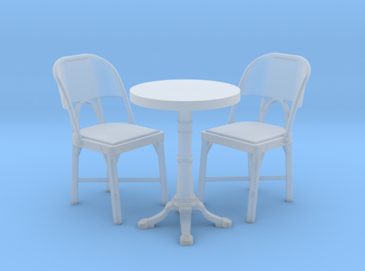 1:48 Cafe Table and Chair Set 3d printed