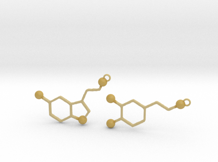 Dopamine &amp; Serotonin Earrings 3d printed