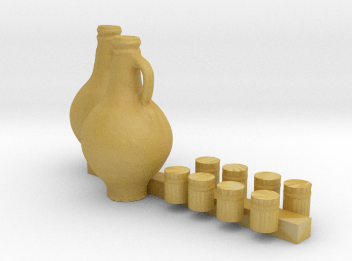 S Scale Cups and Pitchers 3d printed