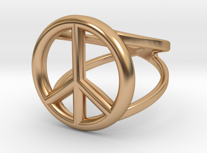 Peace Sign Ring 20 mm Diameter 3d printed