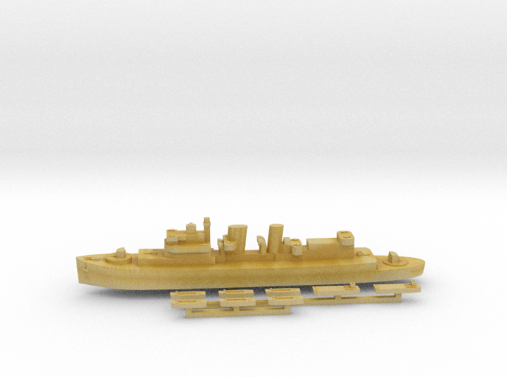 HMCS Prince David &amp; landing craft 1:1800 3d printed
