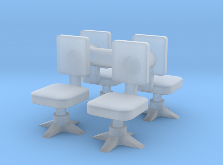 Office chair (x4) 1/72 3d printed