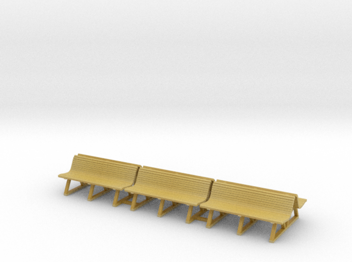 Wood Bench 01. 1:87 Scale (HO) 3d printed
