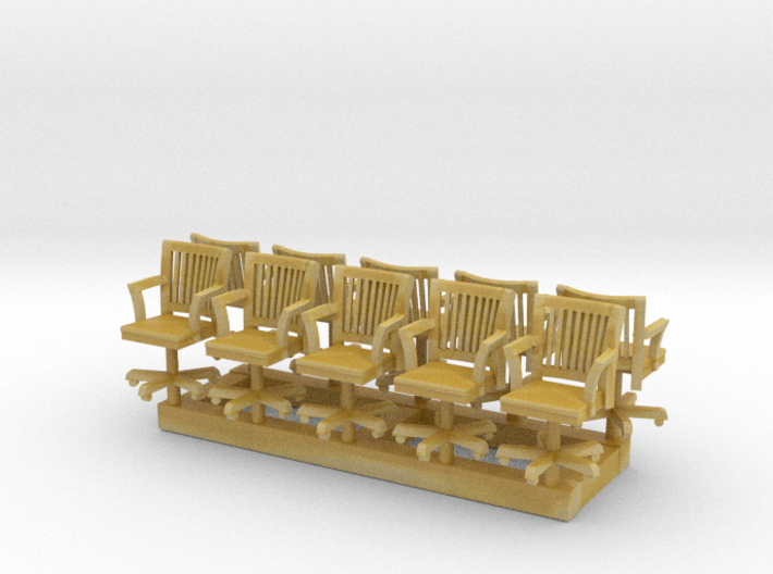HO Scale rolling office chairs x10 3d printed