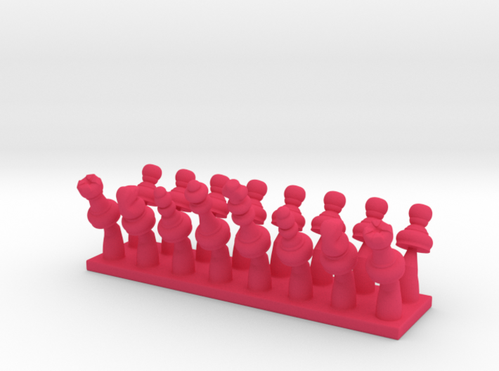 Miniature Movable Chess Pieces 3d printed
